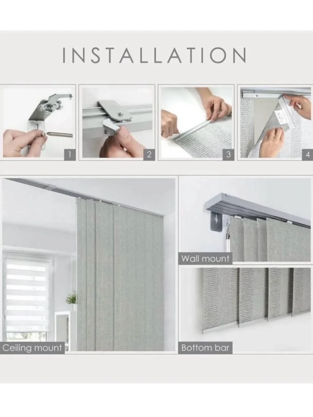 GoDear Design Cordless Panel Track Blinds – Snowdrop 🤍 (New in Box)